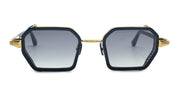 Ottica Mondello Roma - John Dalia - DENNIS-C407 - DENNIS - C407 - SHINY BLACK / YELLOW GOLD - Metal - shape Hexagonal - shiny black - EYEWEAR - SUNGLASSES - Uomo,Men - lens Gradient grey - Made In France