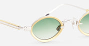 Ottica Mondello Roma - Sato - Talita-P-YG-1 - TALITA - PLATINUM / YELLOW GOLD - Acetate, titanium - shape Oval - silver, gold - EYEWEAR - SUNGLASSES - Unisex,Uomo,Donna,Women,Men - lens Gradient green - Made In Japan