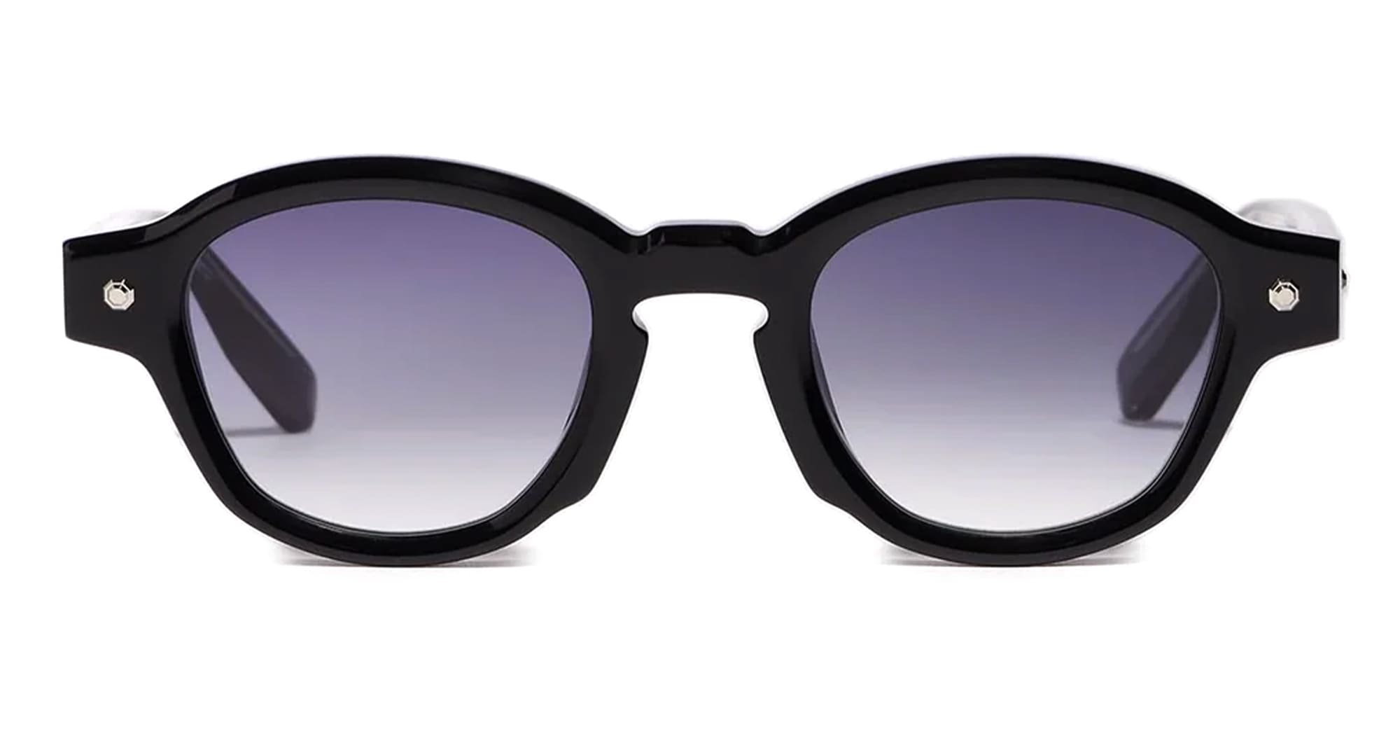 Ottica Mondello Roma - John Dalia - P10-C109 - PROJECT 10 - C109 SHINY BLACK / RUTHENIUM - Acetate - shape Panto - Black, Grey - EYEWEAR - SUNGLASSES - Unisex,Uomo,Donna,Women,Men - lens Gradient blue - Made In France