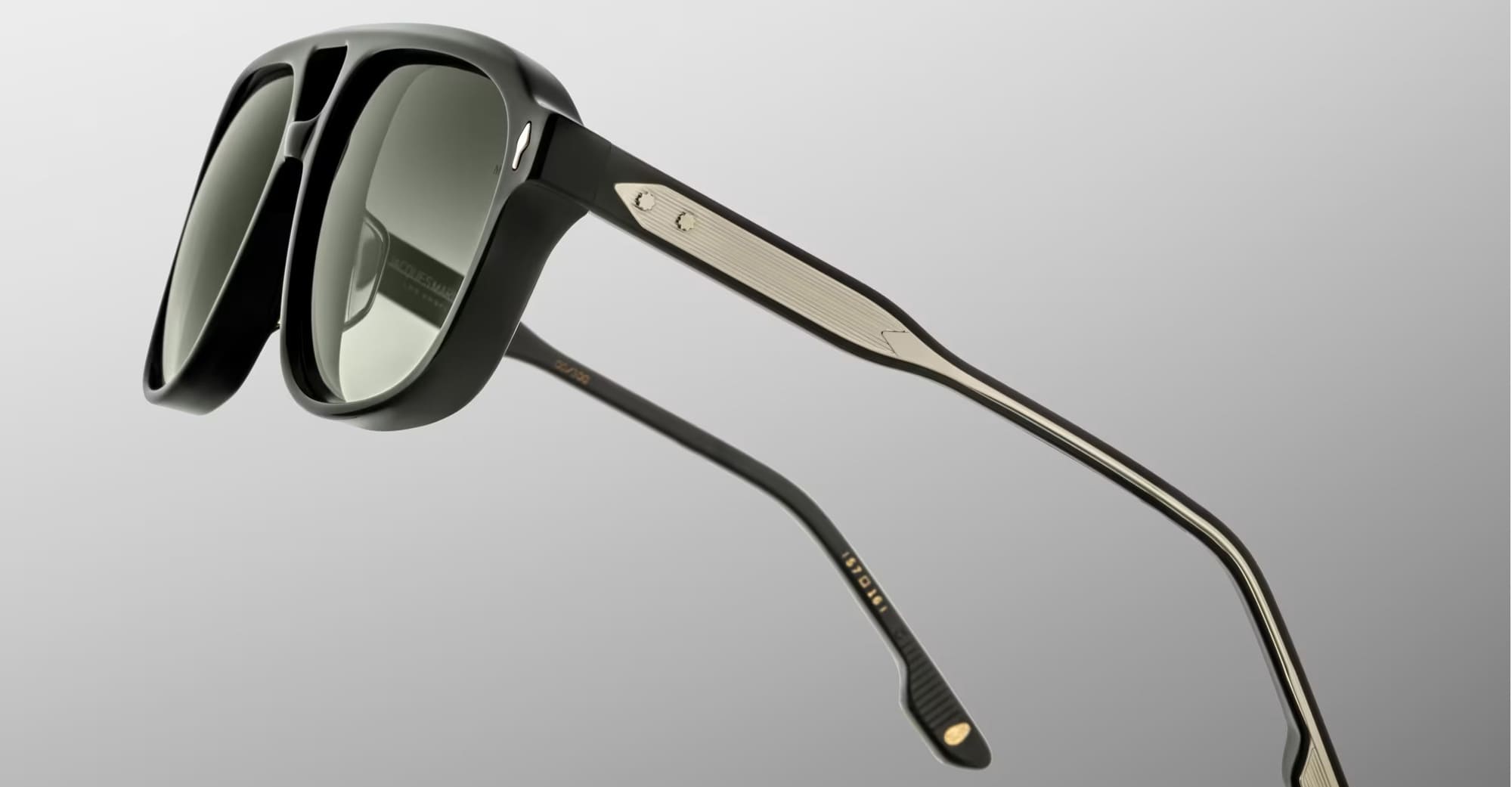 Ottica Mondello Roma - Jacques Marie Mage - JMMON-1N - LEONARD - VIPER - Acetate - shape Aviator - Black - EYEWEAR - SUNGLASSES - Unisex,Uomo,Donna,Women,Men - lens Gradient green - Made In Japan