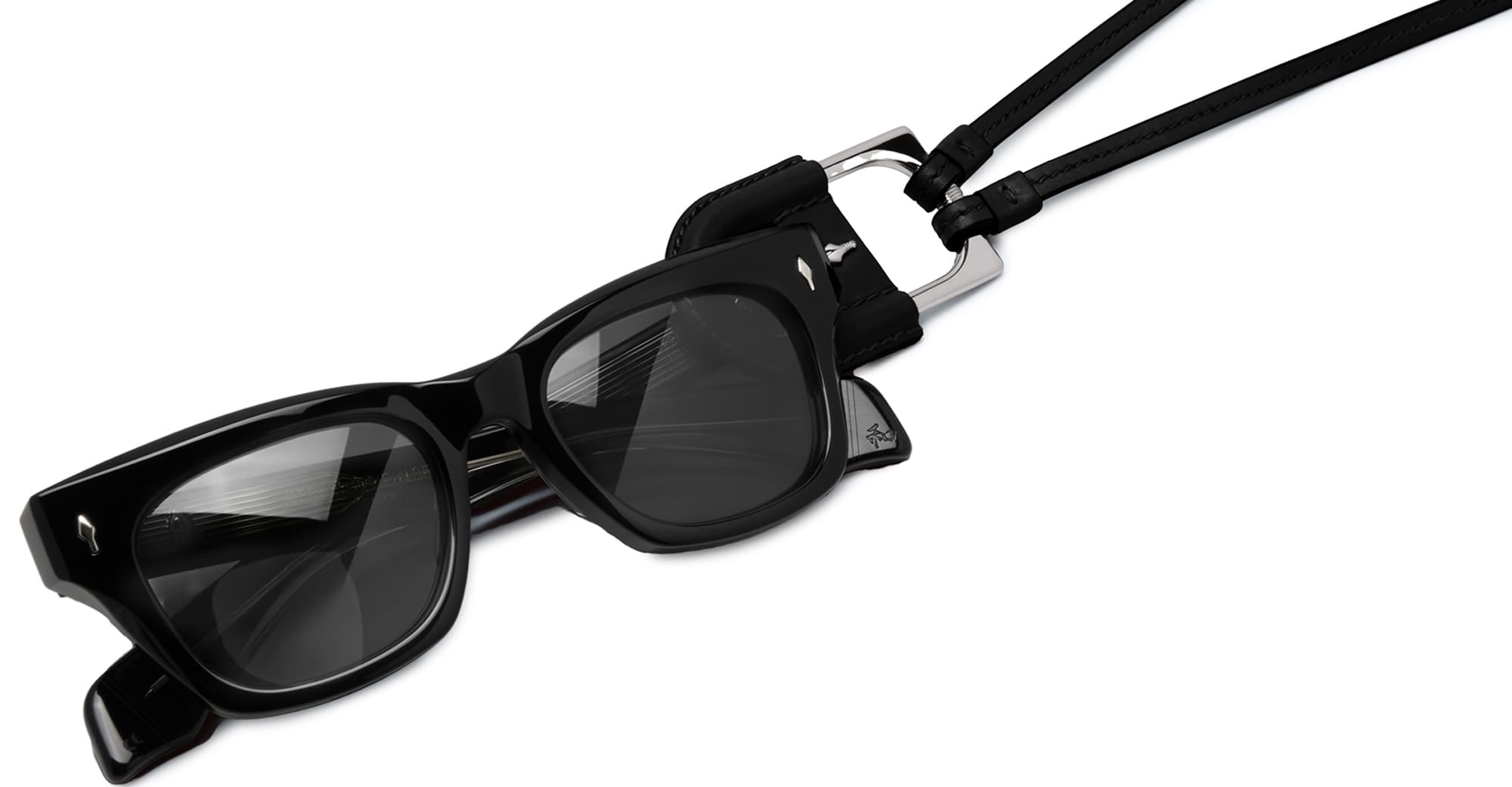 Ottica Mondello Roma - Jacques Marie Mage - JMMOVP-88 - BOLIN EYEWEAR NECKLACE - BLACK - Leather - shape  - Black - ACCESSORI - ACCESSORIES - Unisex,Uomo,Donna,Women,Men - lens  - Made In Italy